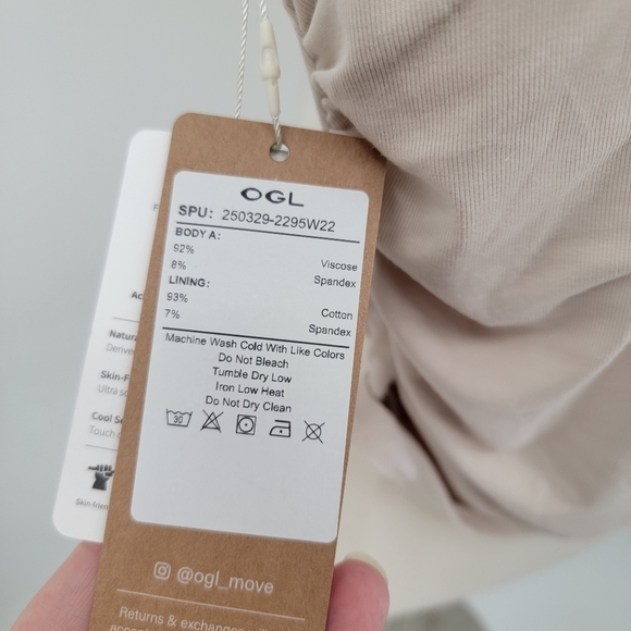 Ogl Move Airy Brami Nude Beige Halter Top Size Small Minimalist Wardrobe Basics - Picture 10 of 12